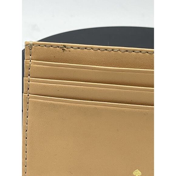 Kate Spade Hot Pink‎ Tan Leather Business Credit Card Holder Red Lining - Picture 8 of 9